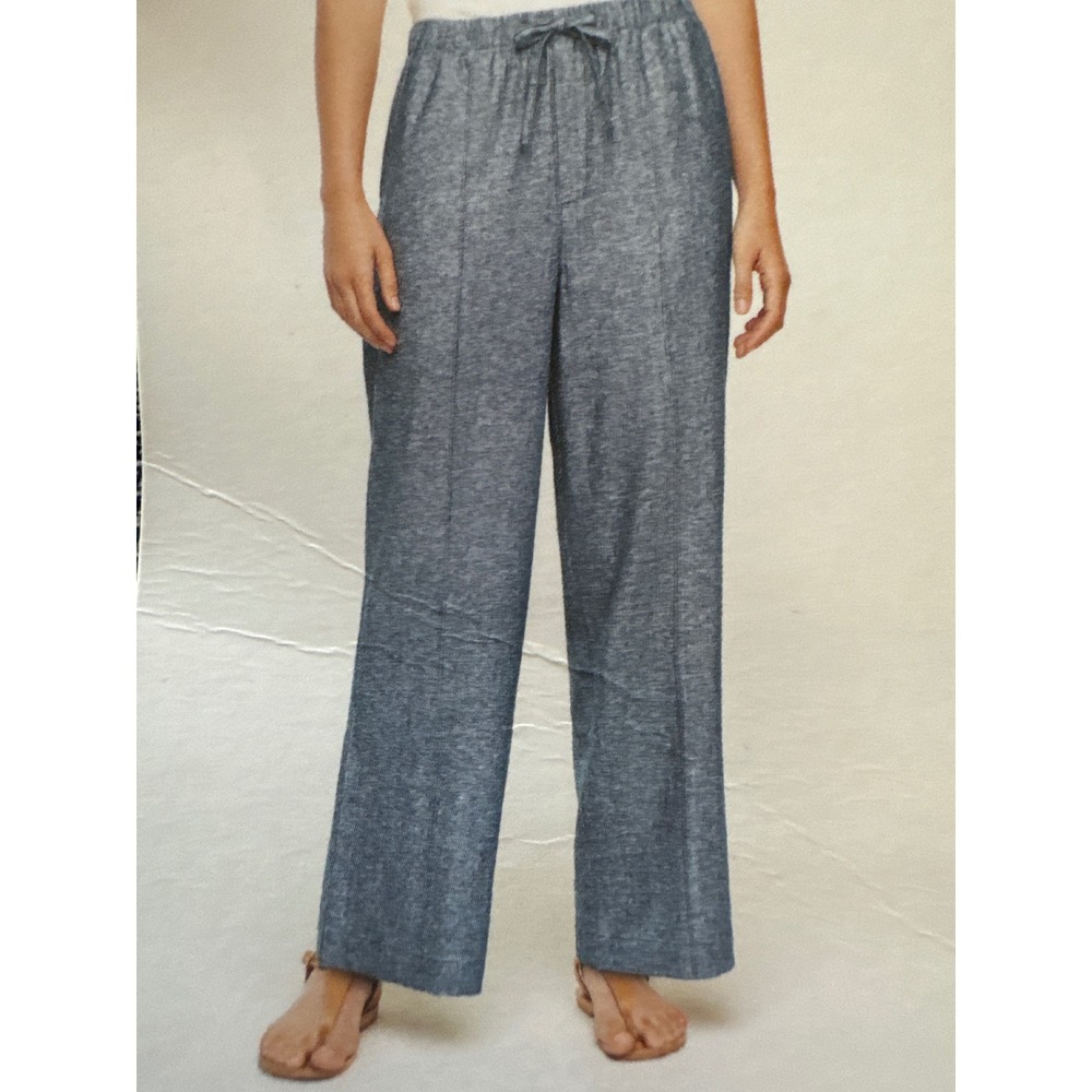 Gap Womens XL Pull On Linen Pant Light Blue Wide Leg Drawstring New NWT GP012714